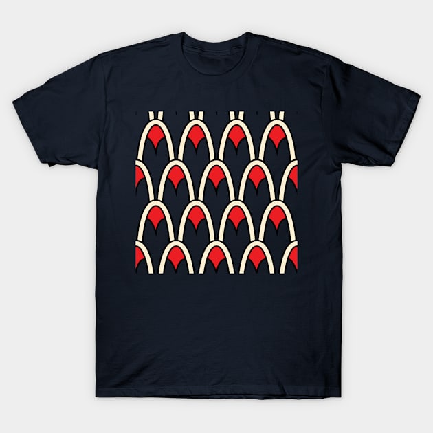 Egypt style pattern in red, white and rose T-Shirt by BE MY GUEST MARKETING LLC